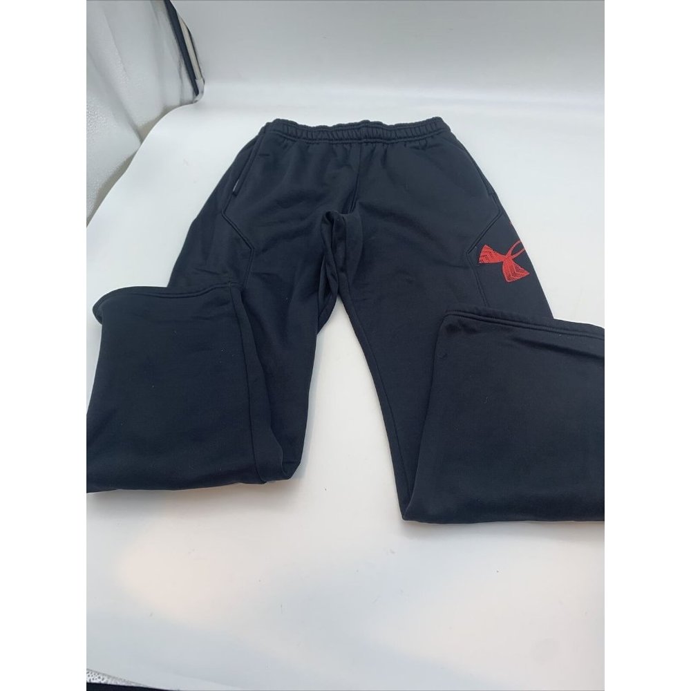 Under Armour Sweatpants Youth LG Black Loose Fit Logo Storm 1